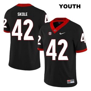 Youth Georgia Bulldogs NCAA #42 Jake Skole Nike Stitched Black Legend Authentic College Football Jersey AHE6154ZP